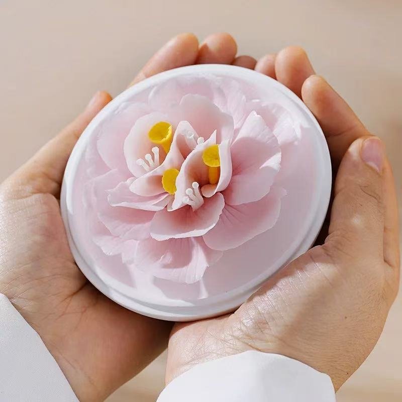 Dehua ceramic flower ornaments aromatherapy-Hibiscus mutabilis - Image 3