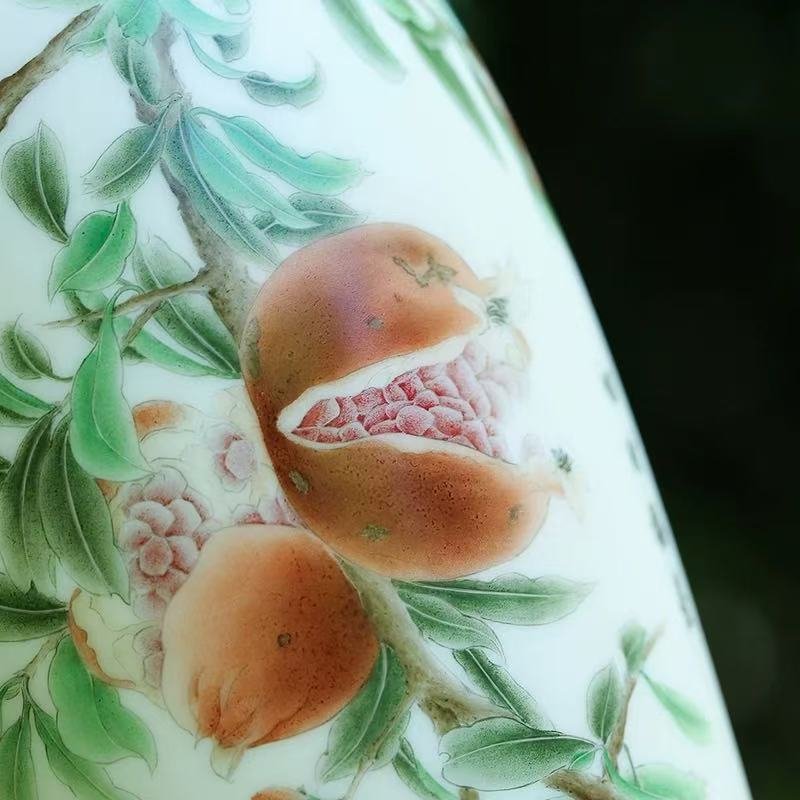 Dehua white porcelain ornaments, mutton-fat jade porcelain vase-Perennial Fortune - Image 4