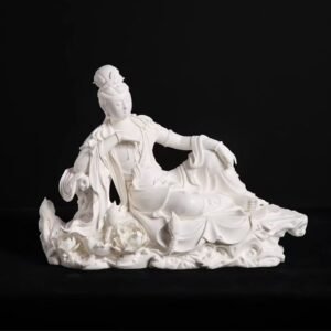 “Serene Meditation” – Dehua Blanc de Chine Porcelain Sculpture