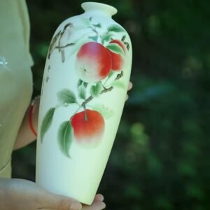 Dehua white porcelain ornaments, mutton-fat jade porcelain vase-Ping An Vase