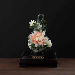 Dehua white porcelain ornaments, mutton-fat jade porcelain vase-Overflowing Fortune