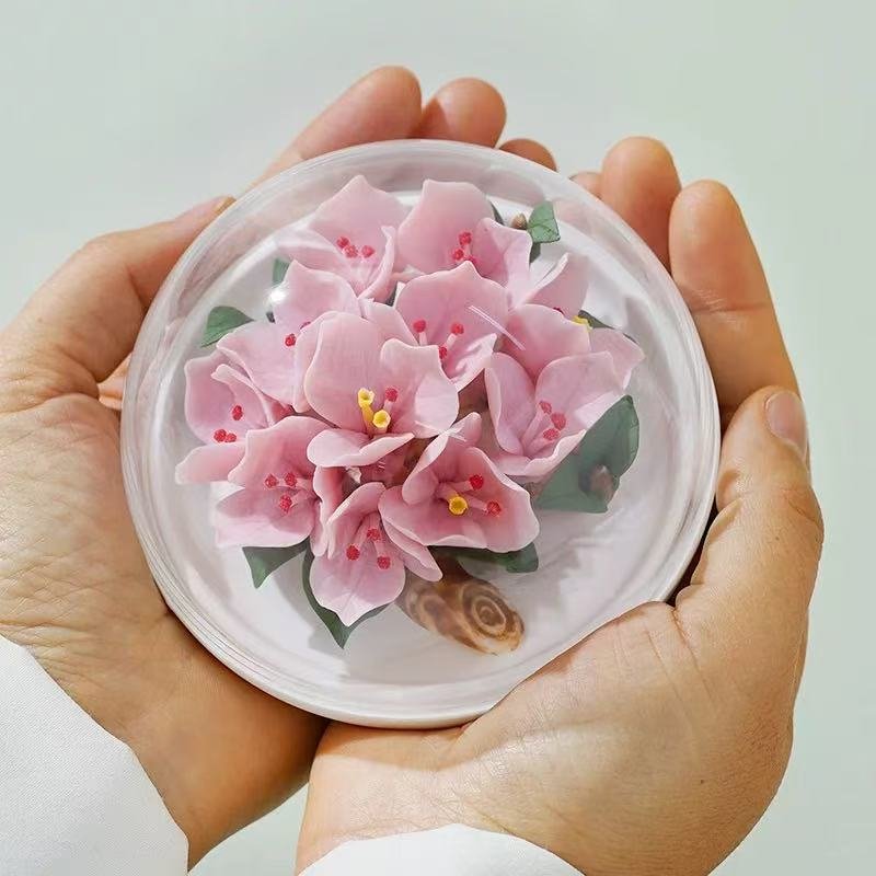 Dehua ceramic flower ornaments aromatherapy-Bougainvillea - Image 5