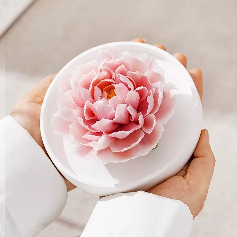 Dehua ceramic flower ornaments aromatherapy-Peony - Image 3