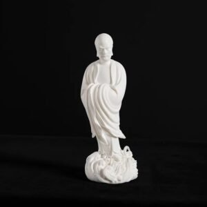“Crossing the River on a Reed” – Dehua Blanc de Chine Bodhidharma Statue
